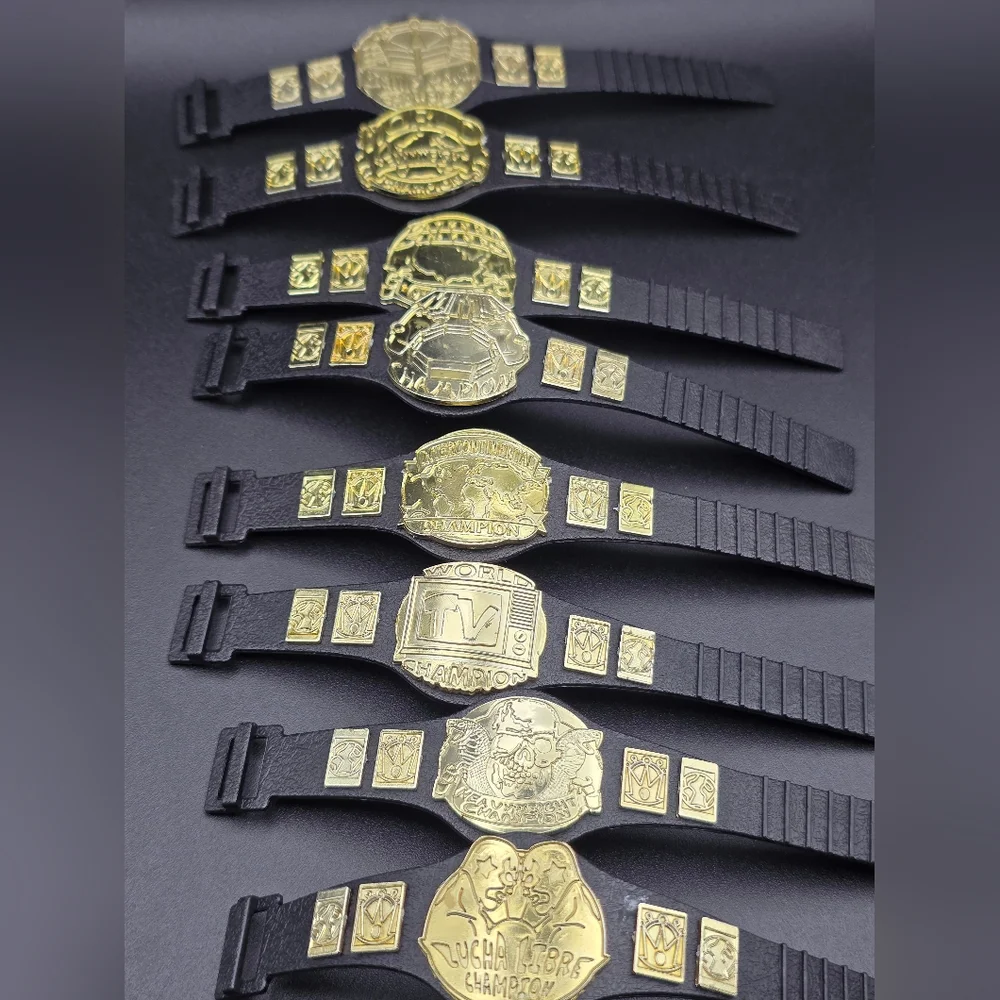 Set 8 Championship WWE And AEW. Black and Gold Champion Wearable